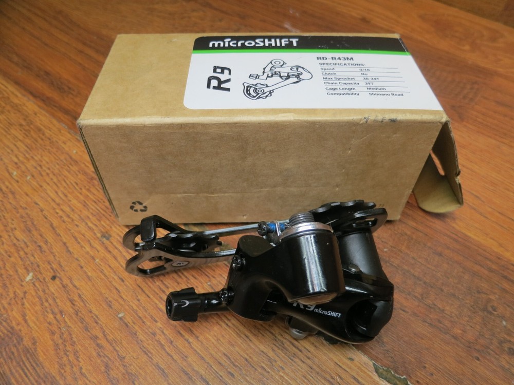 NEW MICROSHIFT R9 MEDIUM CAGE 9 / 10 SPEED REAR DERAILLEUR - BLACK