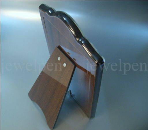 Perlrand Chippendale Photo Frame - Solid 925 Sterling Silver with Mahogany (V1)