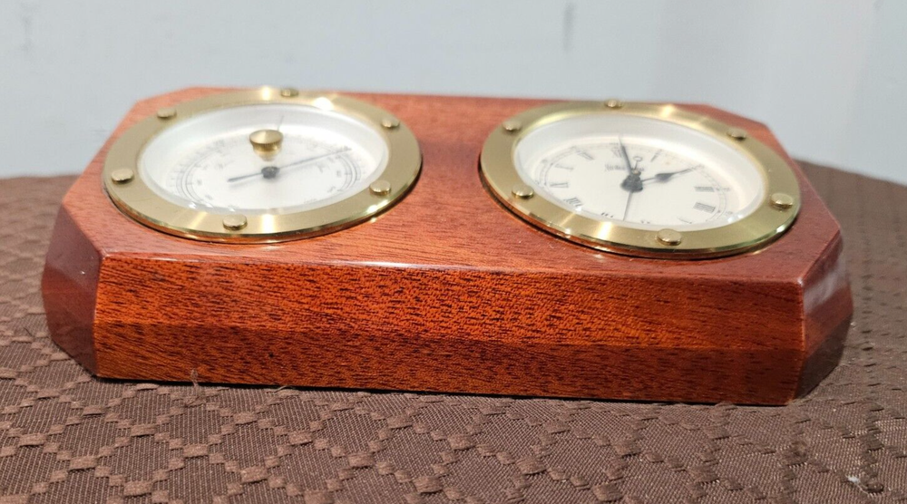 Neiman Marcus Desk Clock And Barometer AS-IS