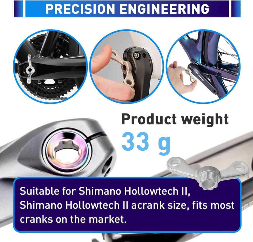 KOTESLLOE Crank Adjusting Cap Tool, Bike Removal Tool for Silver
