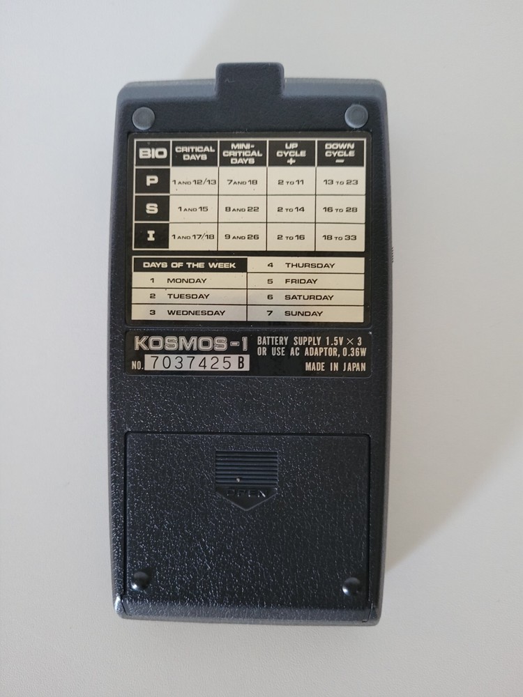 Vintage Kosmos 1 Computer Biorhythm Math Calculator Japan 1977, Working