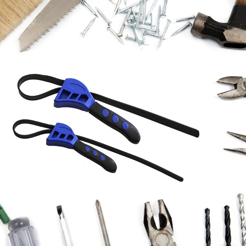 2Pcs Strap Wrench Set Rubber Strap Wrench Strap Wrench Multifunction