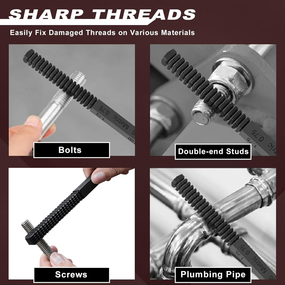 3Pcs Thread File Set, Thread Restorer File Set, Thread Restoring Chaser Files...