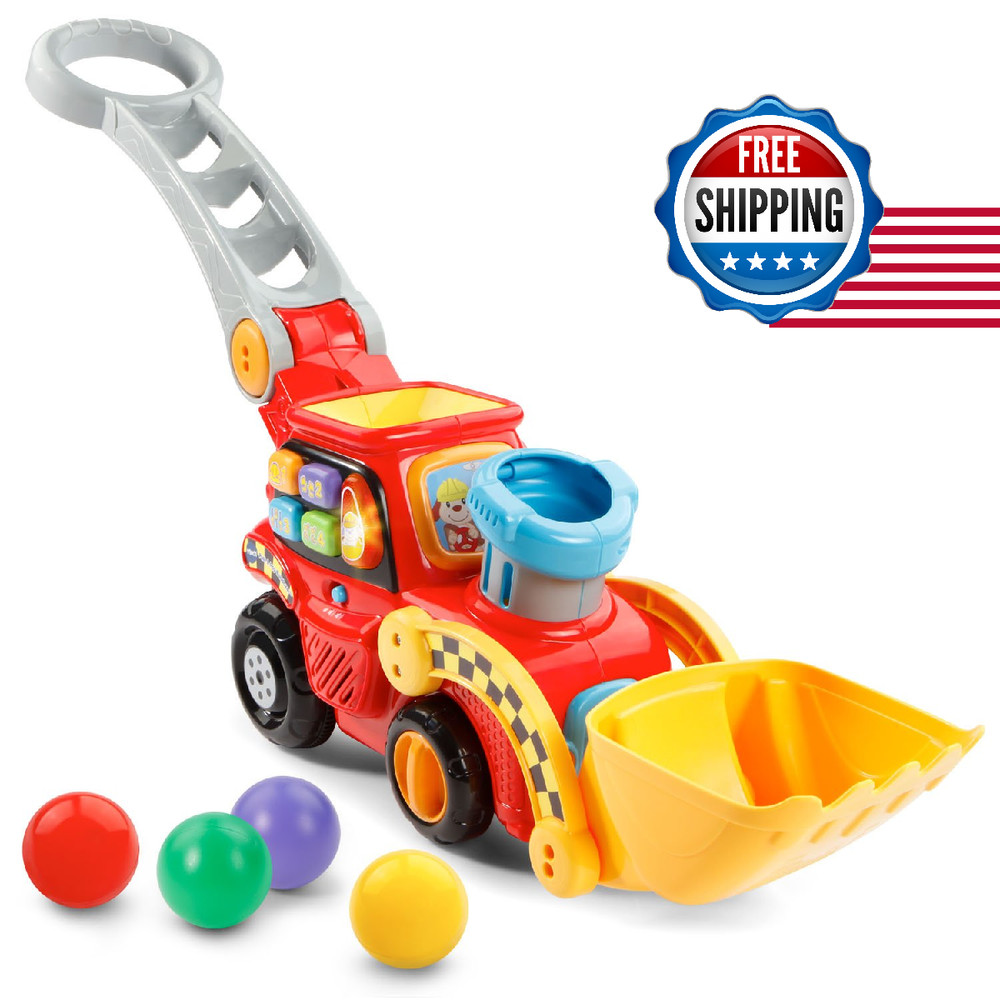 VTech Pop-a-Balls Push & Pop Bulldozer, Red - Interactive Toy