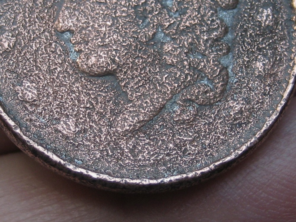 1837 Matron Head Modified Large Cent- N-15, Die Breaks/Cracks, Rolled Rims