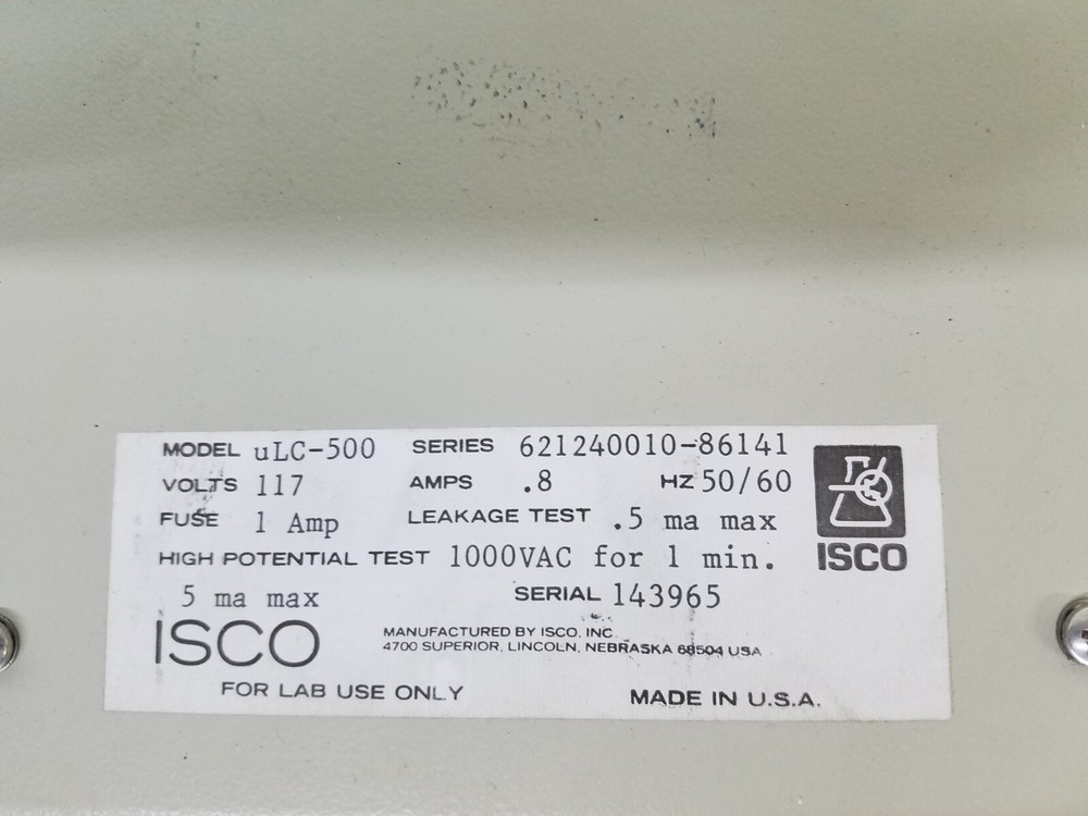 ISCO uLC-500 Syringe Micro Pump & Controller 621240010-86141