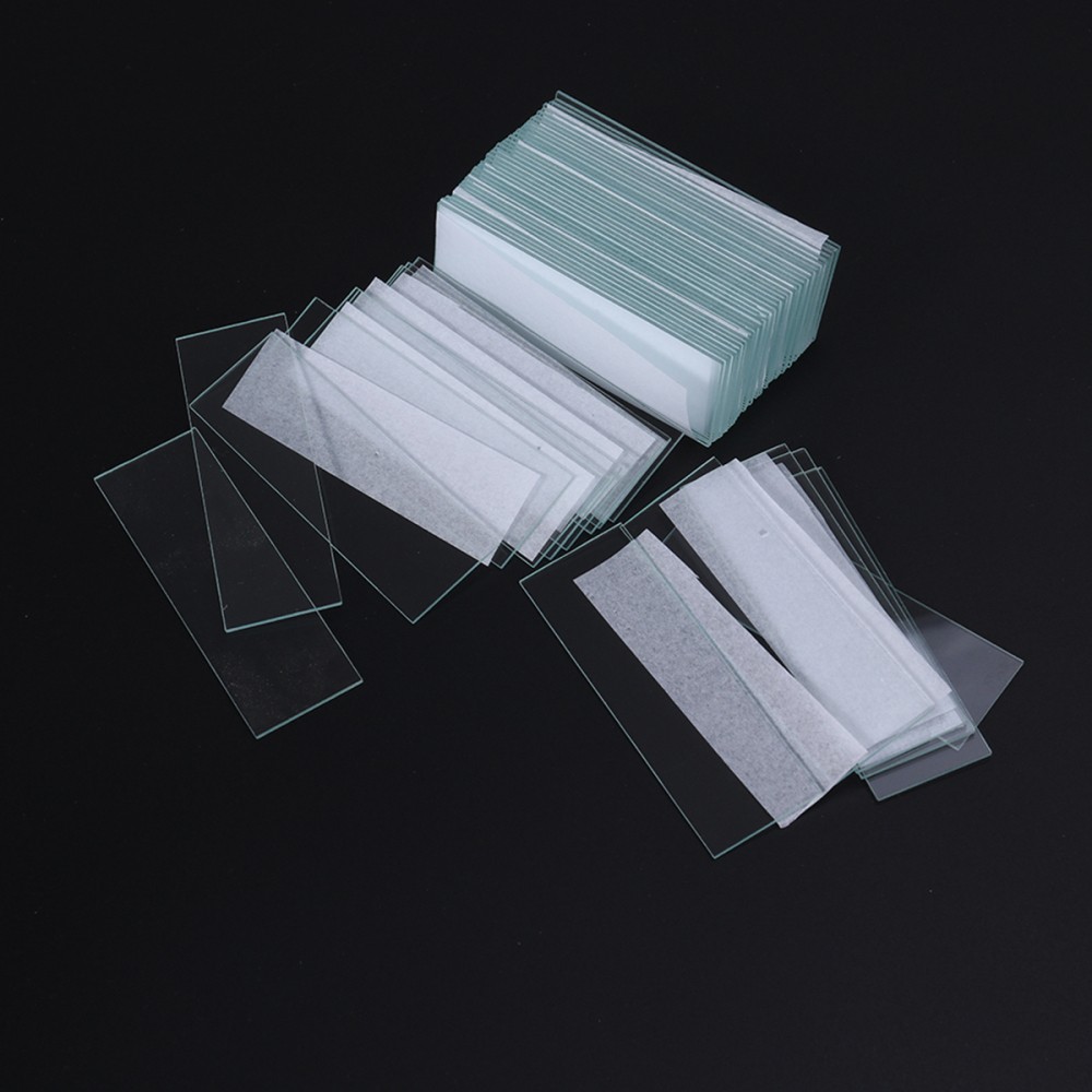 50 Slides Glass Biological Science Education Tools Prepared Microscope