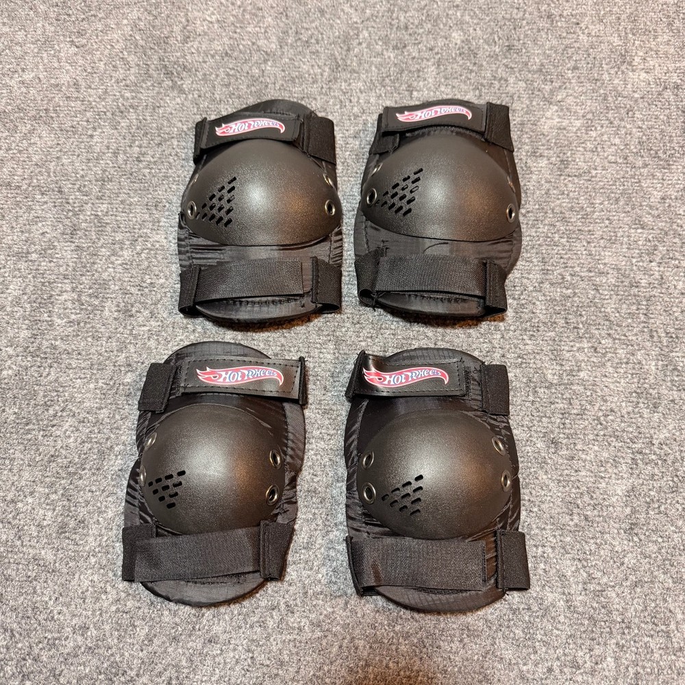 NEW Hot Wheels Elbow Knee Protective Pads Black Skateboarding Rollerblading