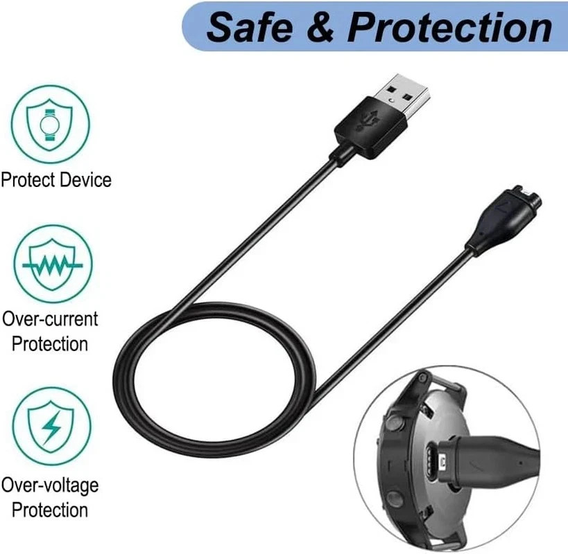 Charger for Garmin Vivoactive 6/5/4/4S/3, Replacement USB Charging Cable with Bl