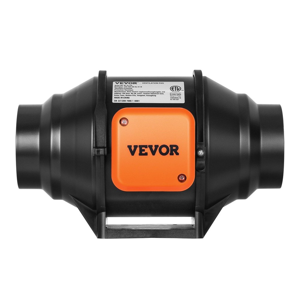 4in 200CFM Universal Fit Inline Fan with Multi-Speed Control Option