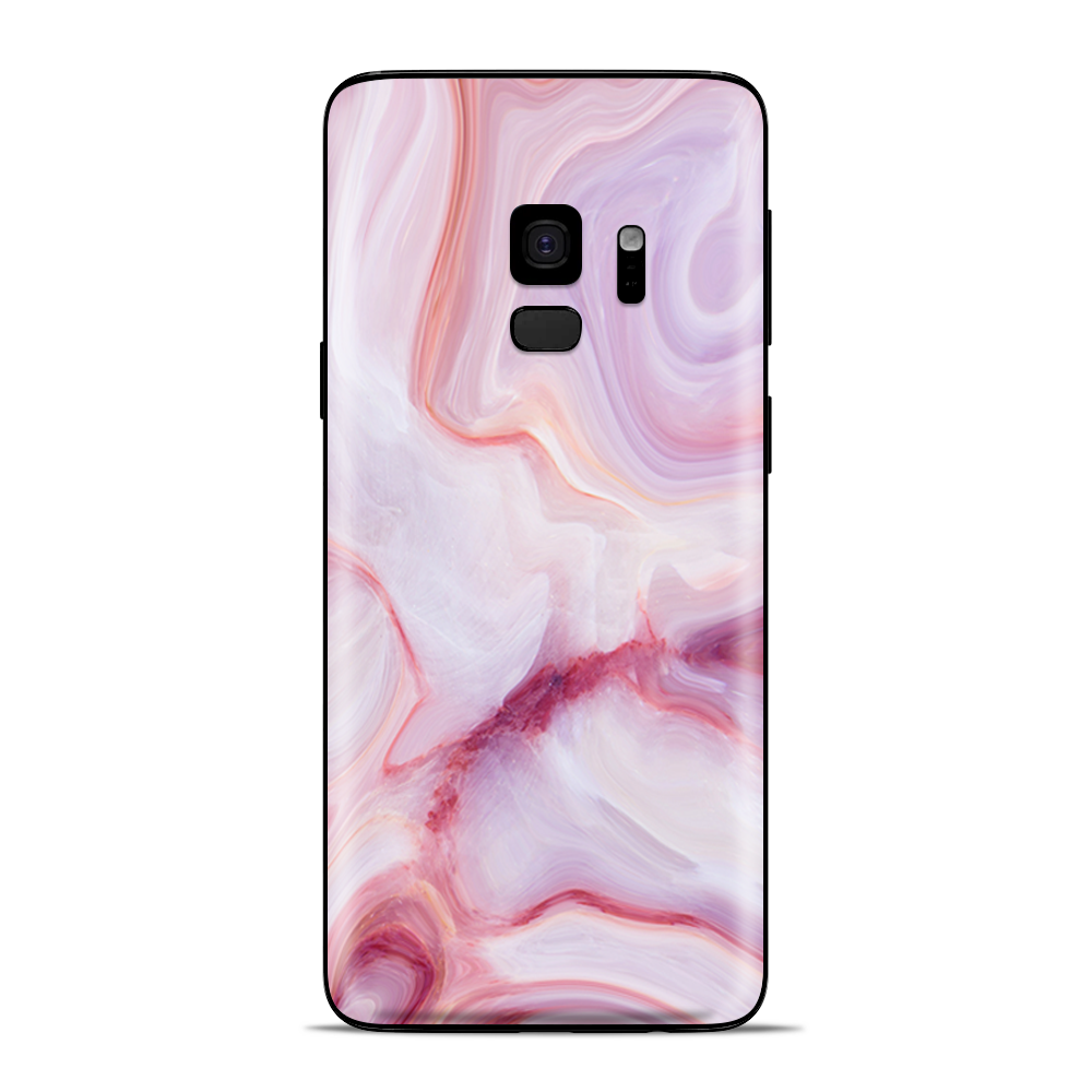 Samsung Galaxy S9 Skins Wrap - Pink Stone Marble Geode
