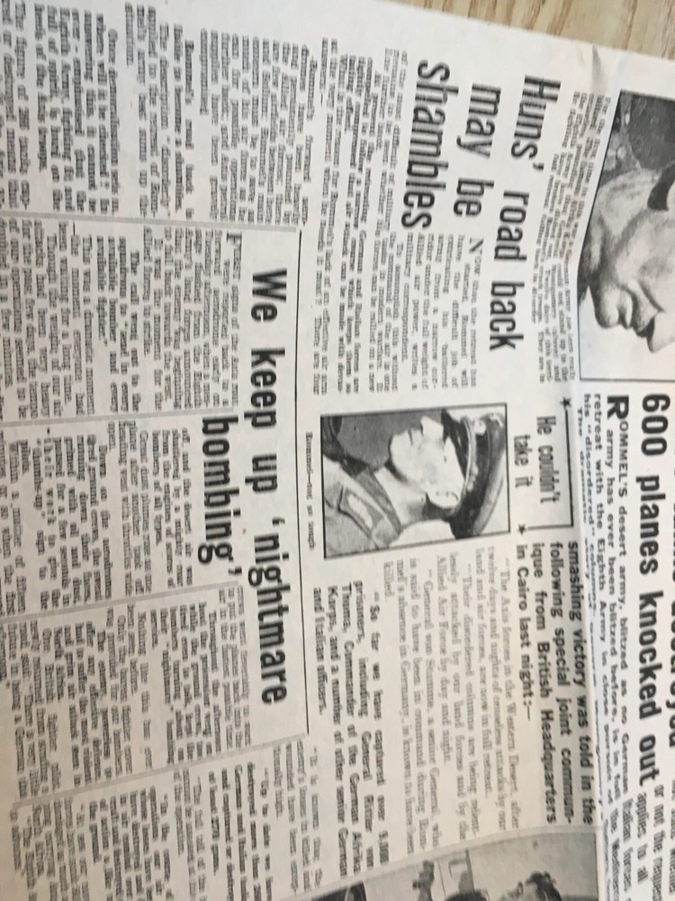 ROMMEL MONTGOMERY ET C 1943 newspaper WW2