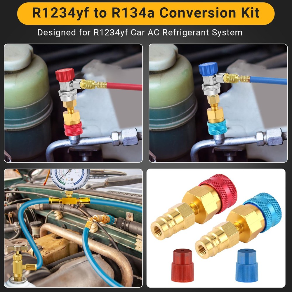 R1234yf To R134a Adapter High Low Pressure Side Quick Coupler Conversion Part