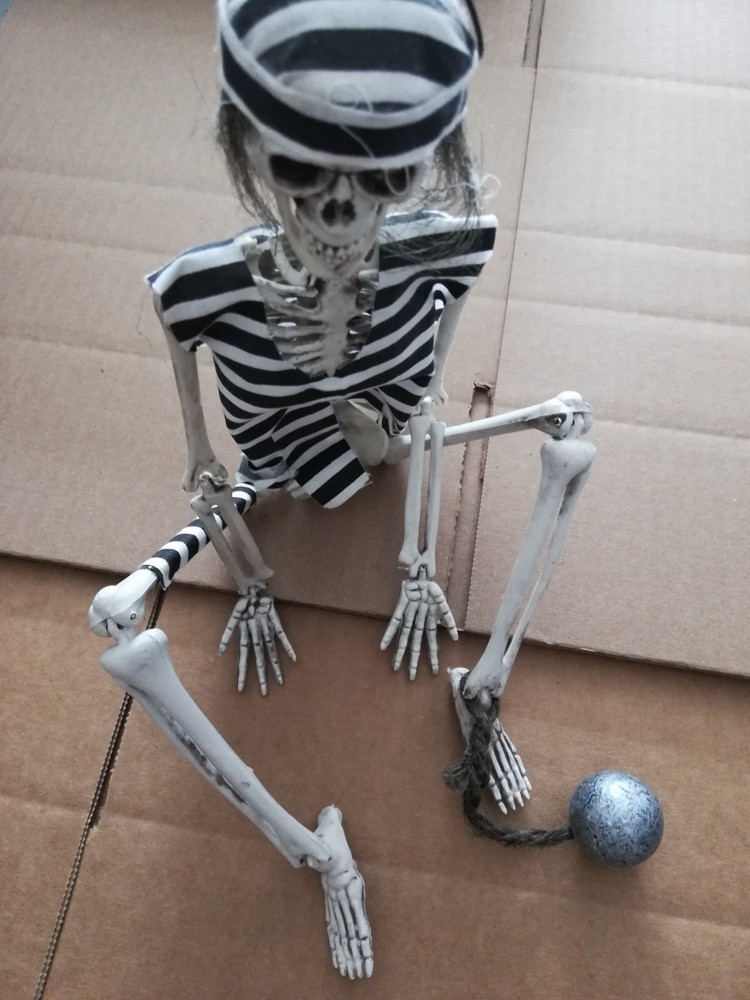PRISONER SKELETON Halloween Decoration Poseable and Hangs Up
