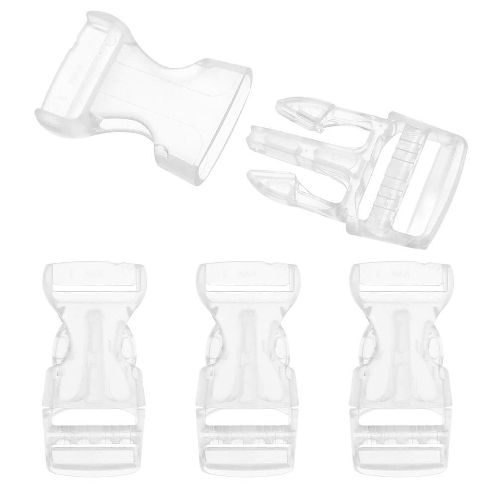 4 Pack Quick Side Release Buckle, 0.8" Plastic Buckle Clip, Transparent