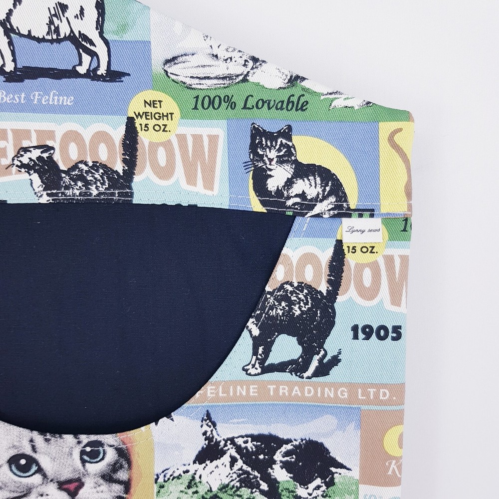 Peg Bag Handmade Cat Kitten Front Print Black Lined Laundry Clothes Peg Holder