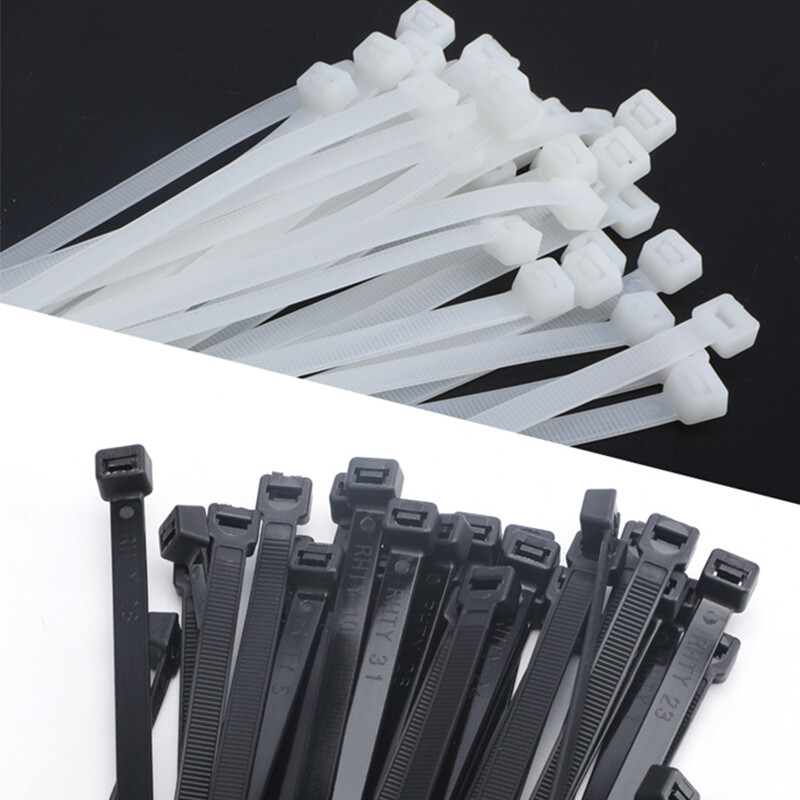 3.6mm Width Nylon Plastic Cable Ties Zip Tie Wraps Strong All Sizes White/Black