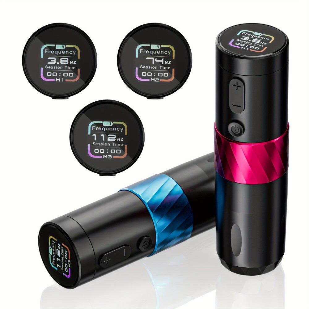 Neebol Adjustable Stroke Wireless Tattoo Pen OLED Display coreless Motor Power