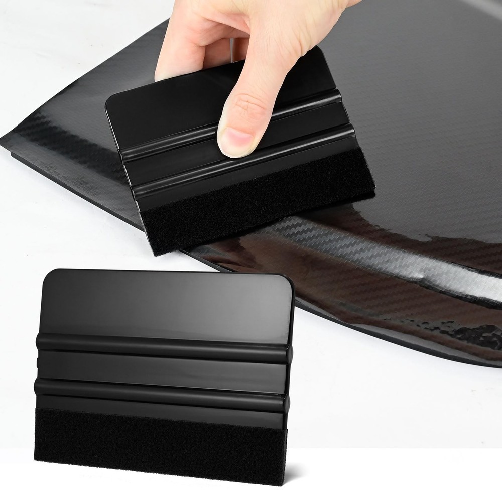 100 PCS Felt Squeegee for Vinyl - Flexible Plastic Black