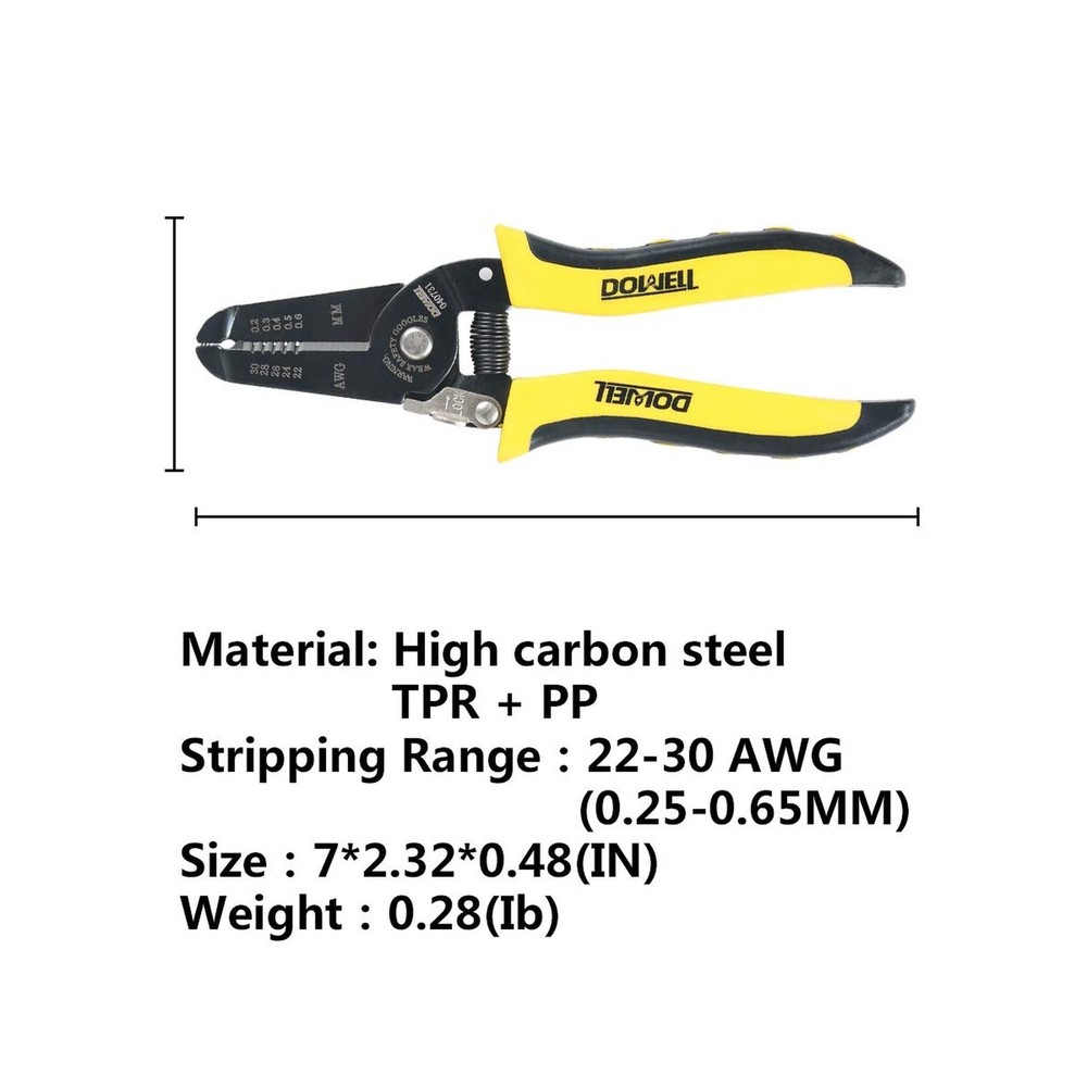 DOWELL 22-30 AWG Wire Stripper Wire Stripping Tool Wire Cutter And Multi-Func...