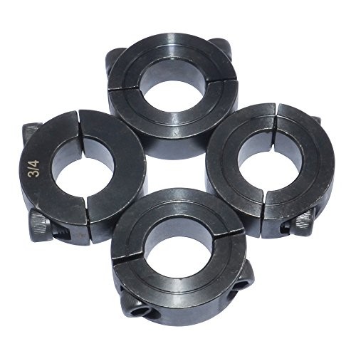 Double Split Shaft Collar Bore Width 1/2 Inch Oxide 1" Double Split Clamp-On