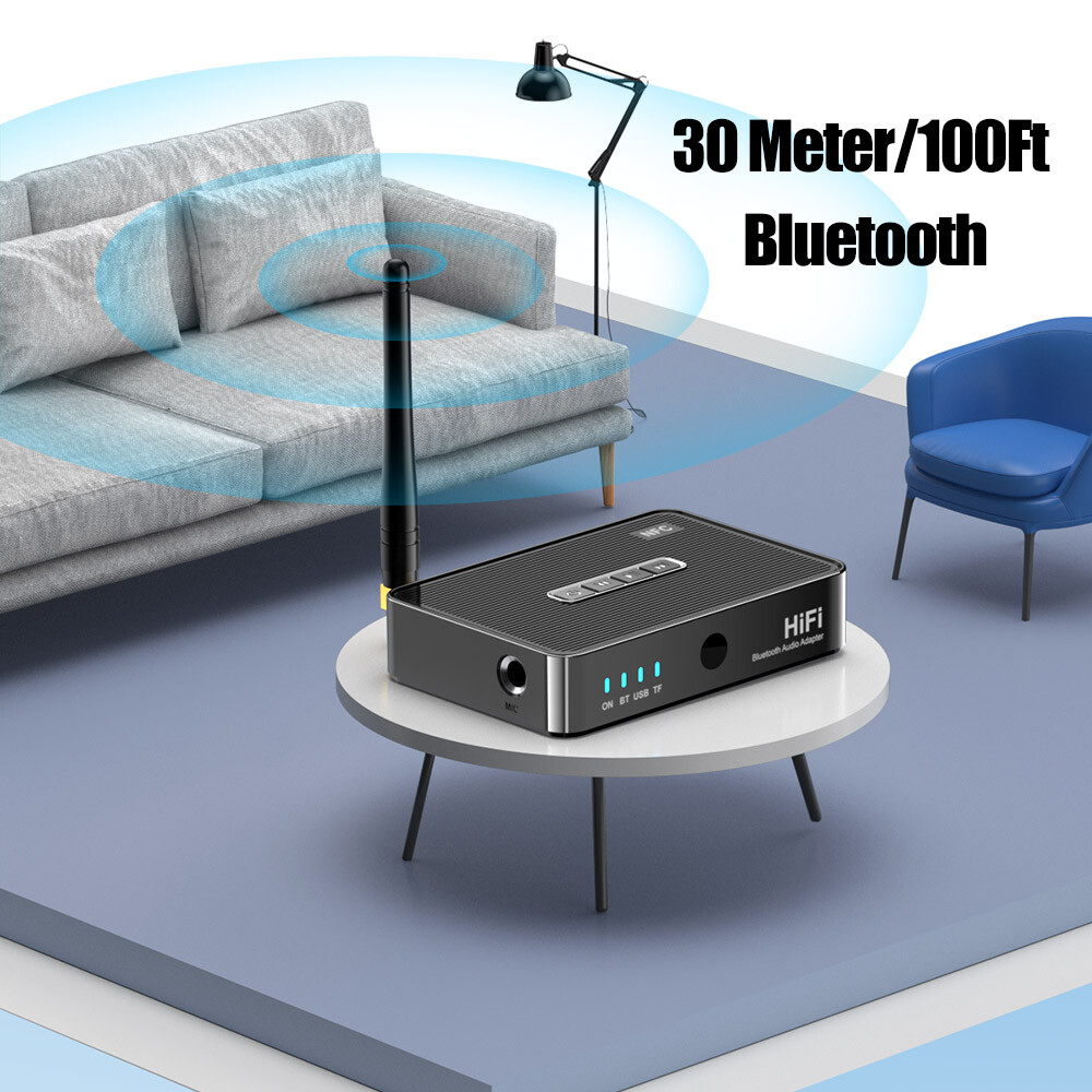 NFC Bluetooth Audio Adapter Receiver Wired Speaker/Amplifier/Microphone/RCA/AUX