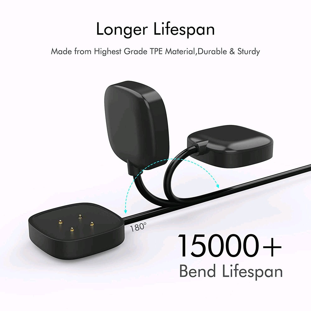 Charger For Fitbit Versa3/ Sense Watch USB Wireless Charging Dock Fast Cable