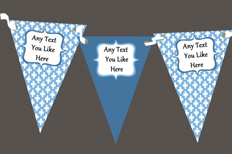Blue Cross Personalised Christening Baptism Bunting