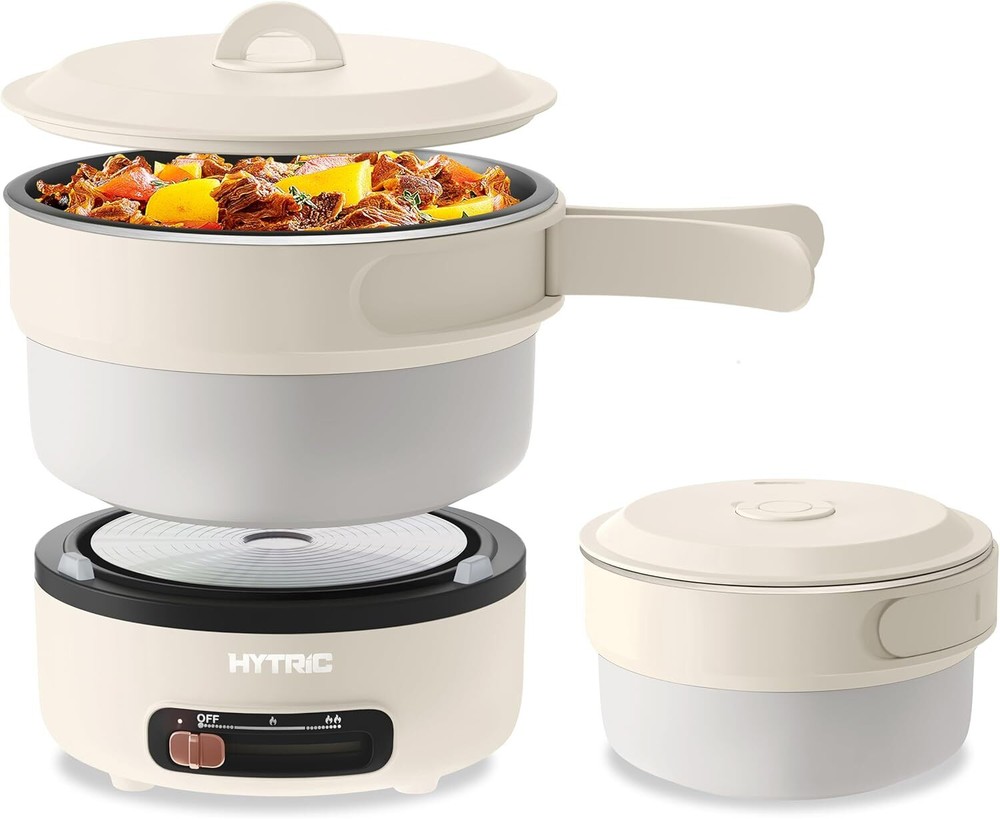 Rice Cooker, 2 Liter Portable Rice Cooker with Foldable Handle, Non-Stick