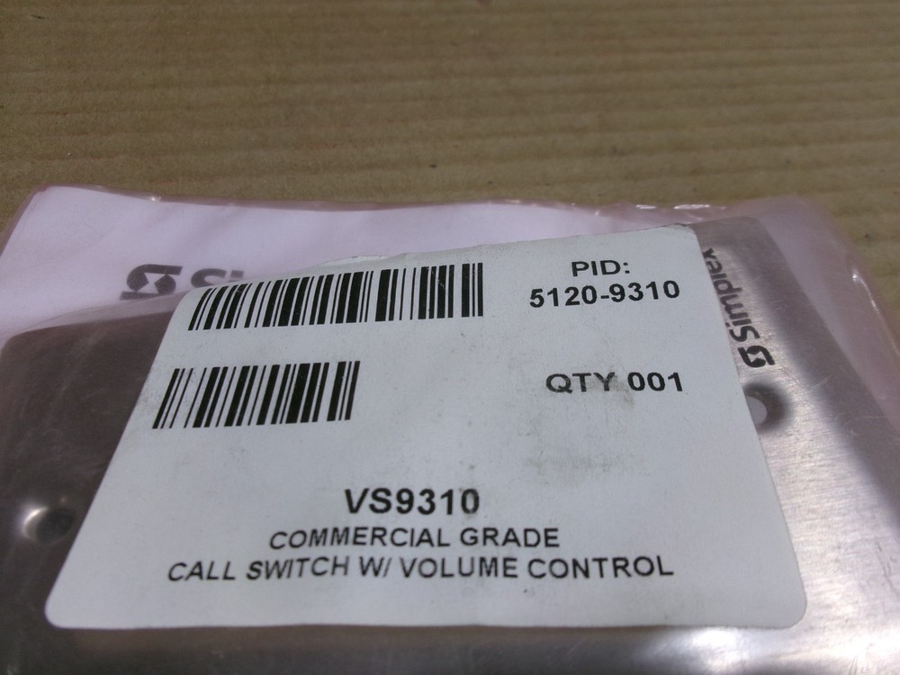 NEW Simplex VS9310 5120-9310 TrueCom Call Switch with Volume Control