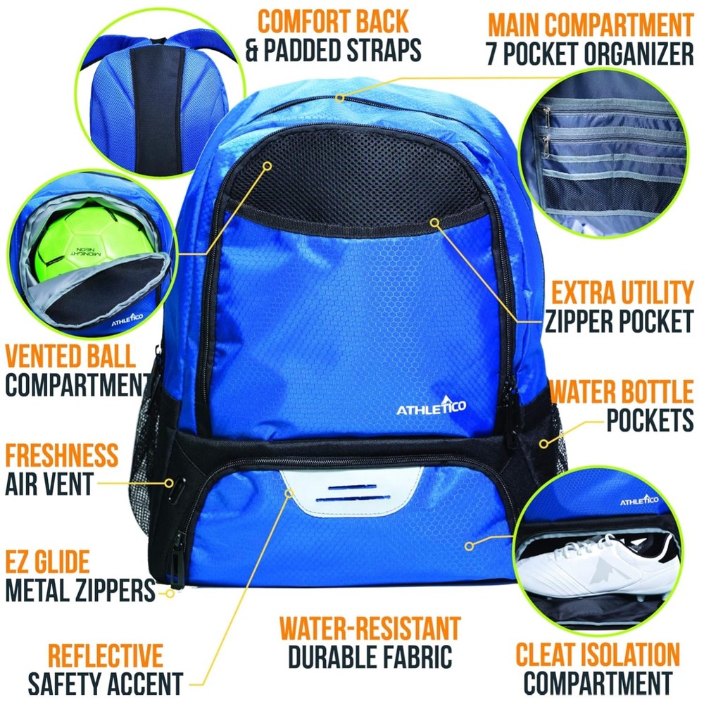 Multi-Sport Backpack with Ball and Cleat Compartment