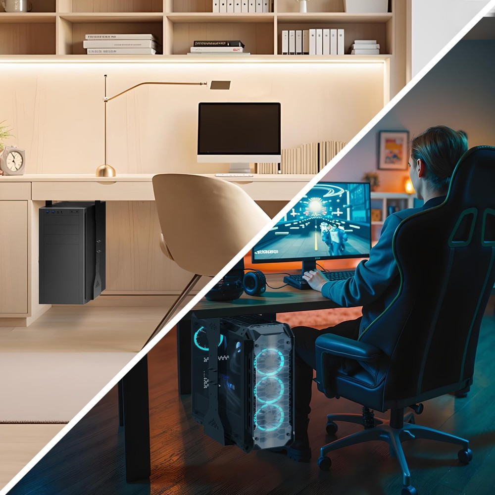 Under Desk PC Mount, 7.9-13.4’’ Width Adjustable Computer Tower Stand, up to ...