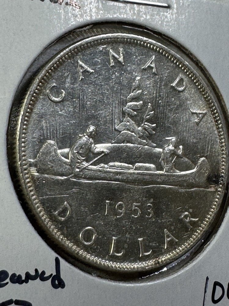 1953 Canada $1 Silver Coin Cleaned