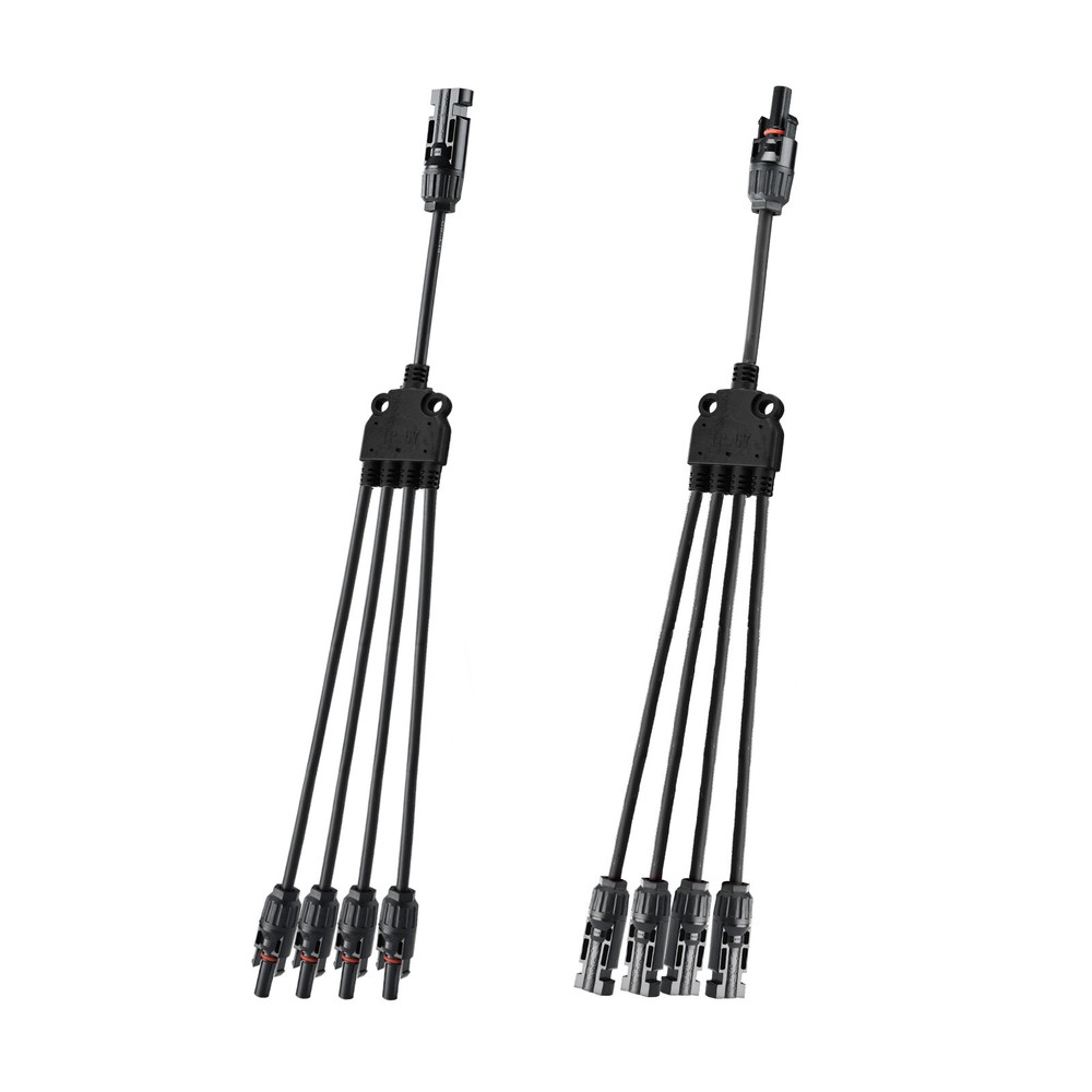 One Pair Solar Panel Y  Branch Cable Connection Adapter Connector Extension US