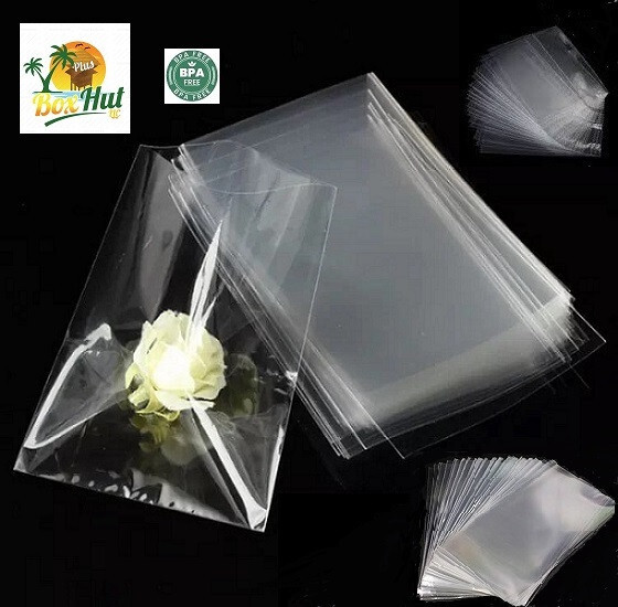 100 Clear Cello Candy Polypropylene Poly Bags Cookie Flat Open Top 1.5 MIL