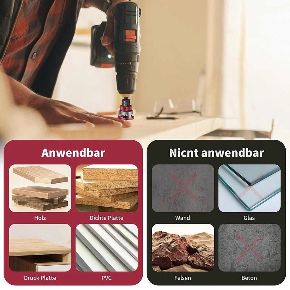 6PCS Adjustable Countersink Bit Set with Hex Shank for Woodworking Projects