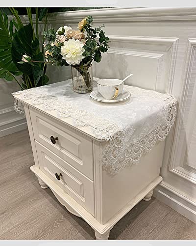 Bedside Tablecloth Lace Doilies for Side Table Cloth Runner Elegant Gold