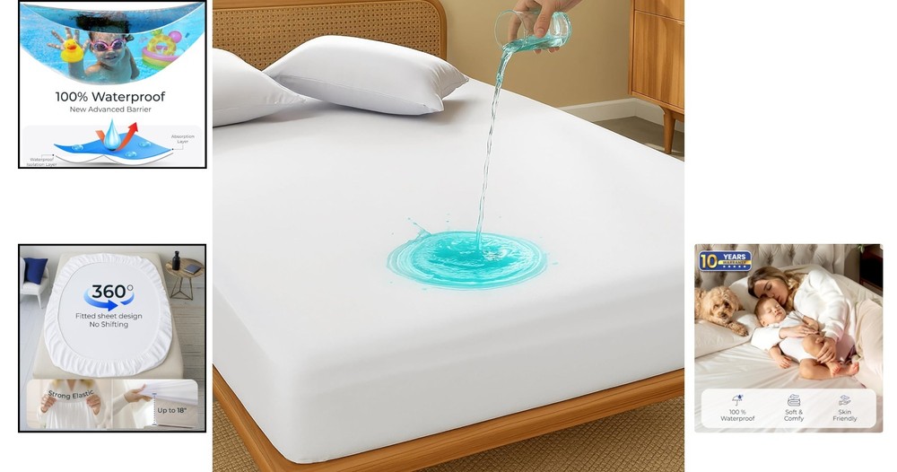Twin Mattress Protector - Waterproof, Breathable, and Machine Washable