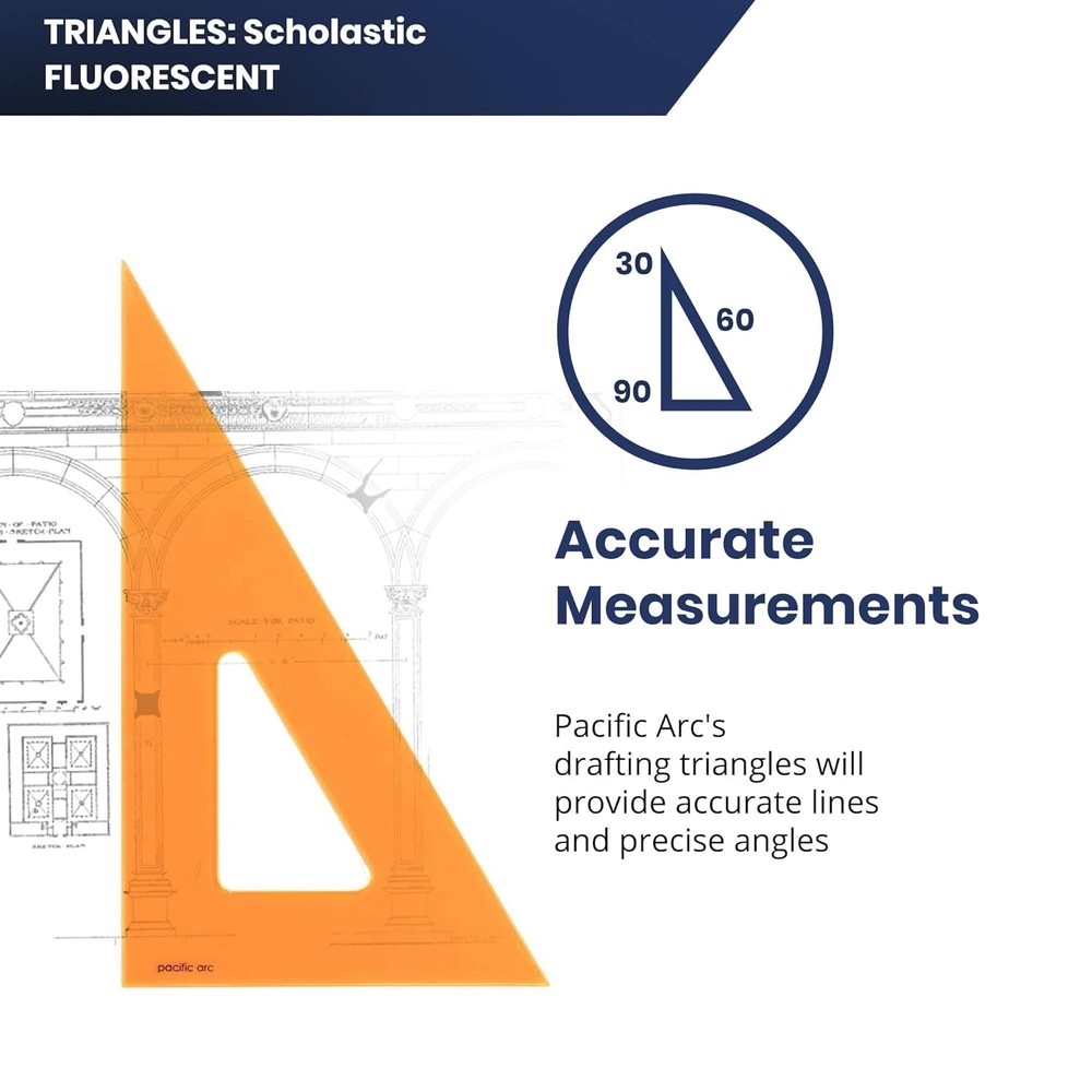 Pacific Arc's Scholastic Triangle - 6 inch - Fluorescent - 30/60 Angle