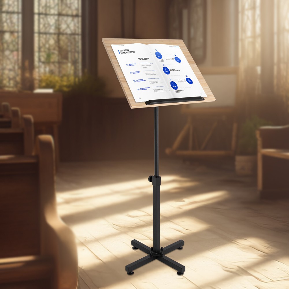 Lectern Podium Presentation Stand Height Adjustable Laptop Table 360?? Up / down