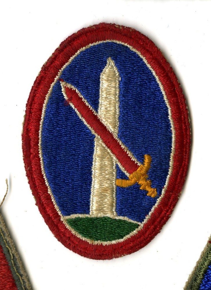 District of Washington White Back Patch WWII Vintage