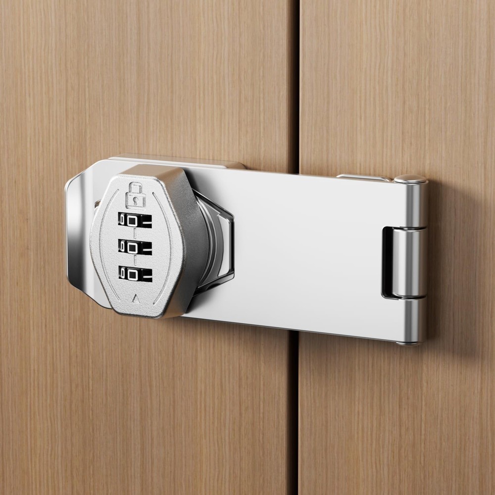 ETEKJOY Keyless Cabinet Lock 3-Digit Password Combination Code 4 Inch, Silver