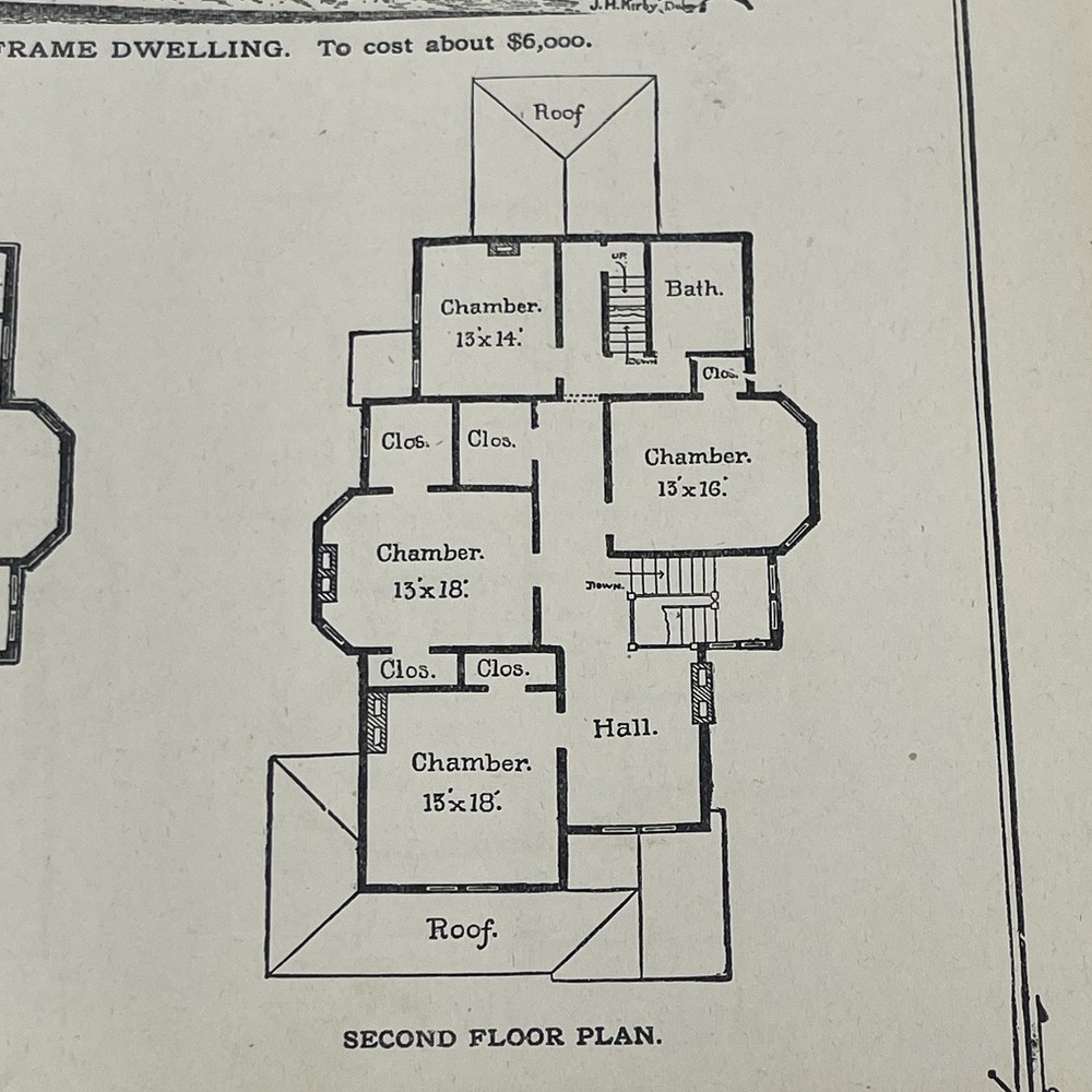 Antique Frame Dwelling House Plan 1900 Floor Plans Architectural Designs