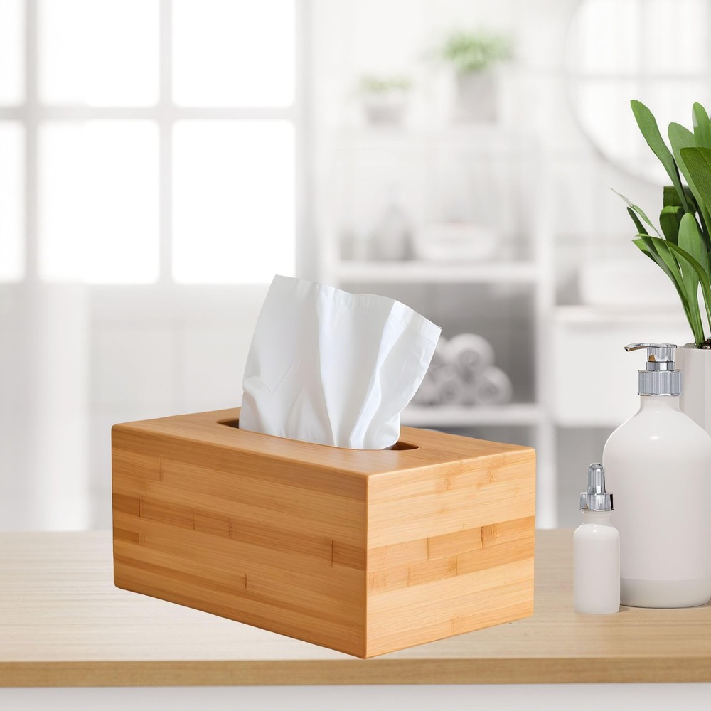 Tissue Cover - Water-Resistant Rectangular Wooden Tissue with Sliding Bottom ...