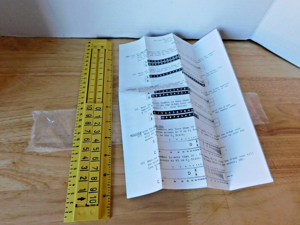 Vintage Beta Enterprises ABA-Ten Slide Ruler 2/6
