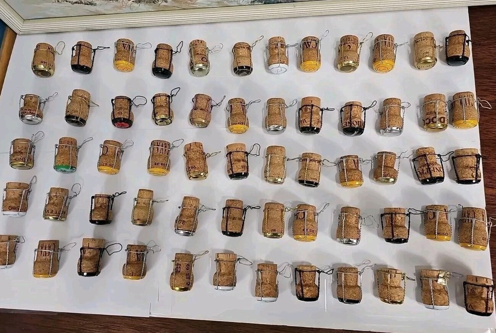 60 Champagne Sparkling Wine Corks w/ Caps & Baskets for Crafting High Quality