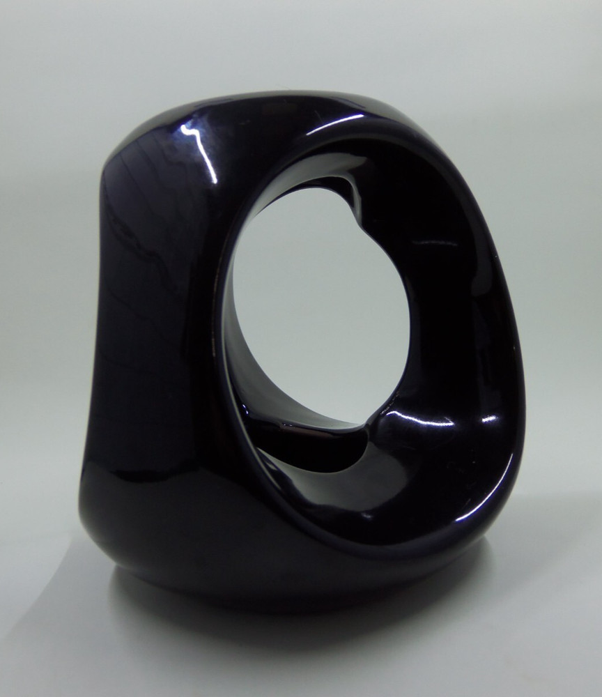Intel 99 Black Ceramic Votive Tea Light Candle Holder Object D'Art