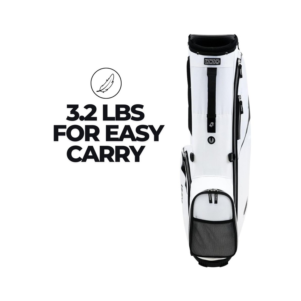 IZZO Ultra Lite Golf Stand Bag White
