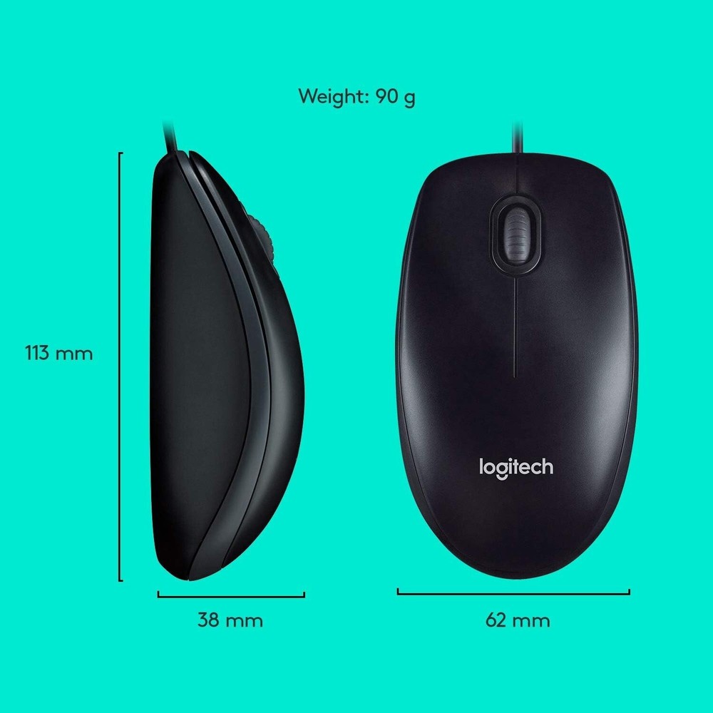 Logitech MK120 Wired USB Keyboard and Mouse, Black. open box