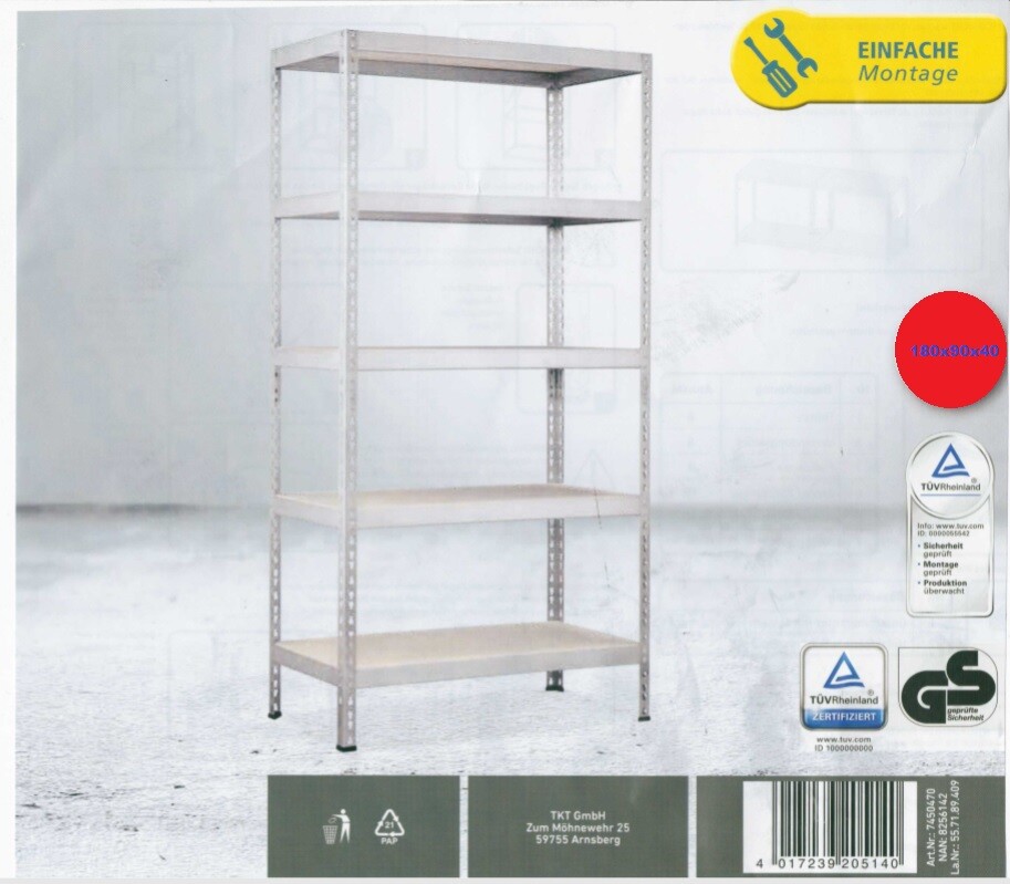 Metall-Schwerlast-Regal Galvanized 5 Mdf-Böden A 385.8lbs Workbench Garage